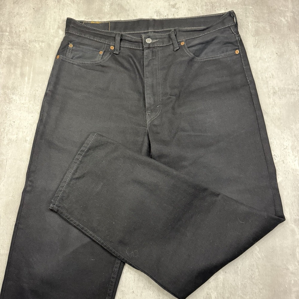 Levi's 550 Jeans Mens 36x32 Relaxed Fit Black Denim Tapered Leg Cotton USA Work